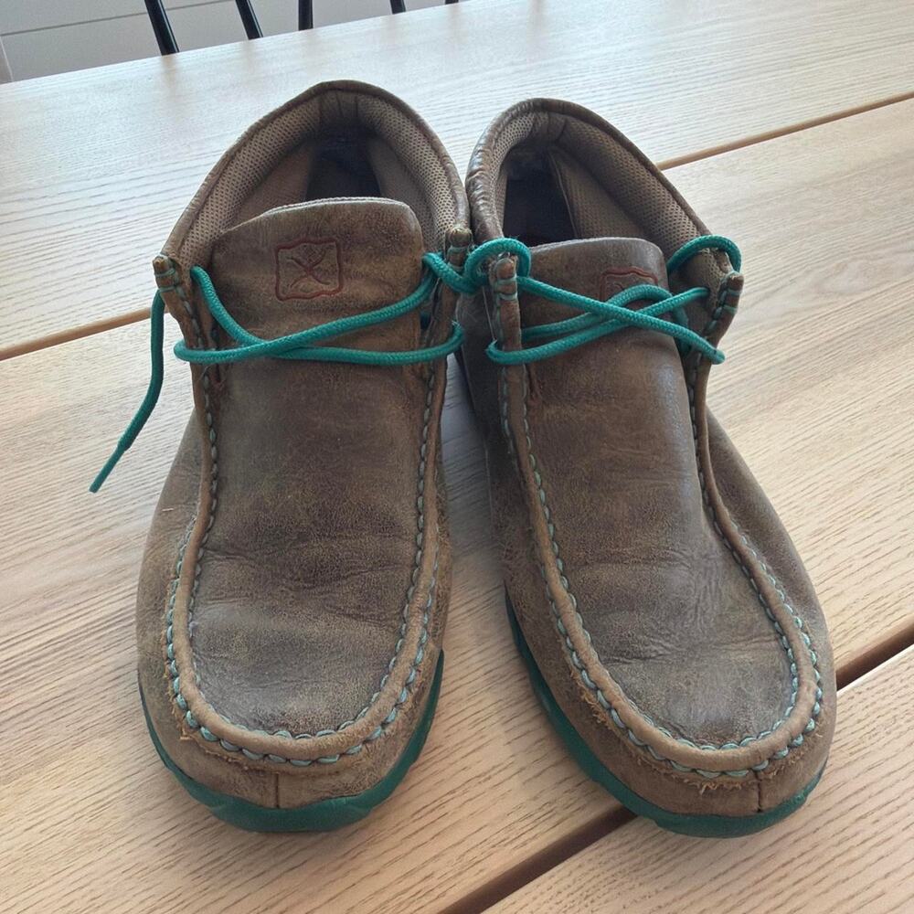 Twisted x brown leather shoes